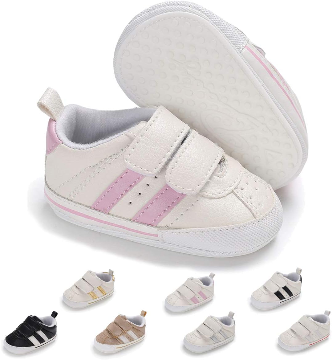 Baby Boys Girls Shoes Non Slip Rubber Sole Walking Sneakers Infant Toddler First Walkers Tennis Crib Shoes