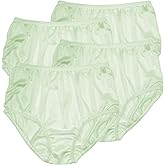 Teri Women's 331 Plain Jane Classic Nylon Silky-Smooth Lightweight Breathable Full Coverage Brief Panty - 4 Pack