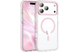 DOMAVER Magnetic Case for iPhone 17 Pro Max 6.9",[Compatible with Magsafe] Cute Crystal Clear Transparent Slim Military Grade