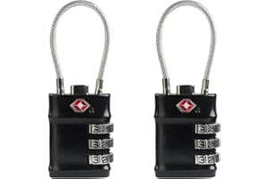 UP Security TSA Approved Combination Lock with Cable - Durable & Versatile Security for Suitcases, Backpacks, Gym Lockers, Tr