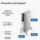 DeLonghi Dragon 4 TRD40820T Oil Filled Radiator 2kW White with Timer Wheels view 2
