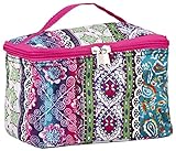World Traveler Pink Bohemian Boho Patchwork Cosmetic Makeup Case