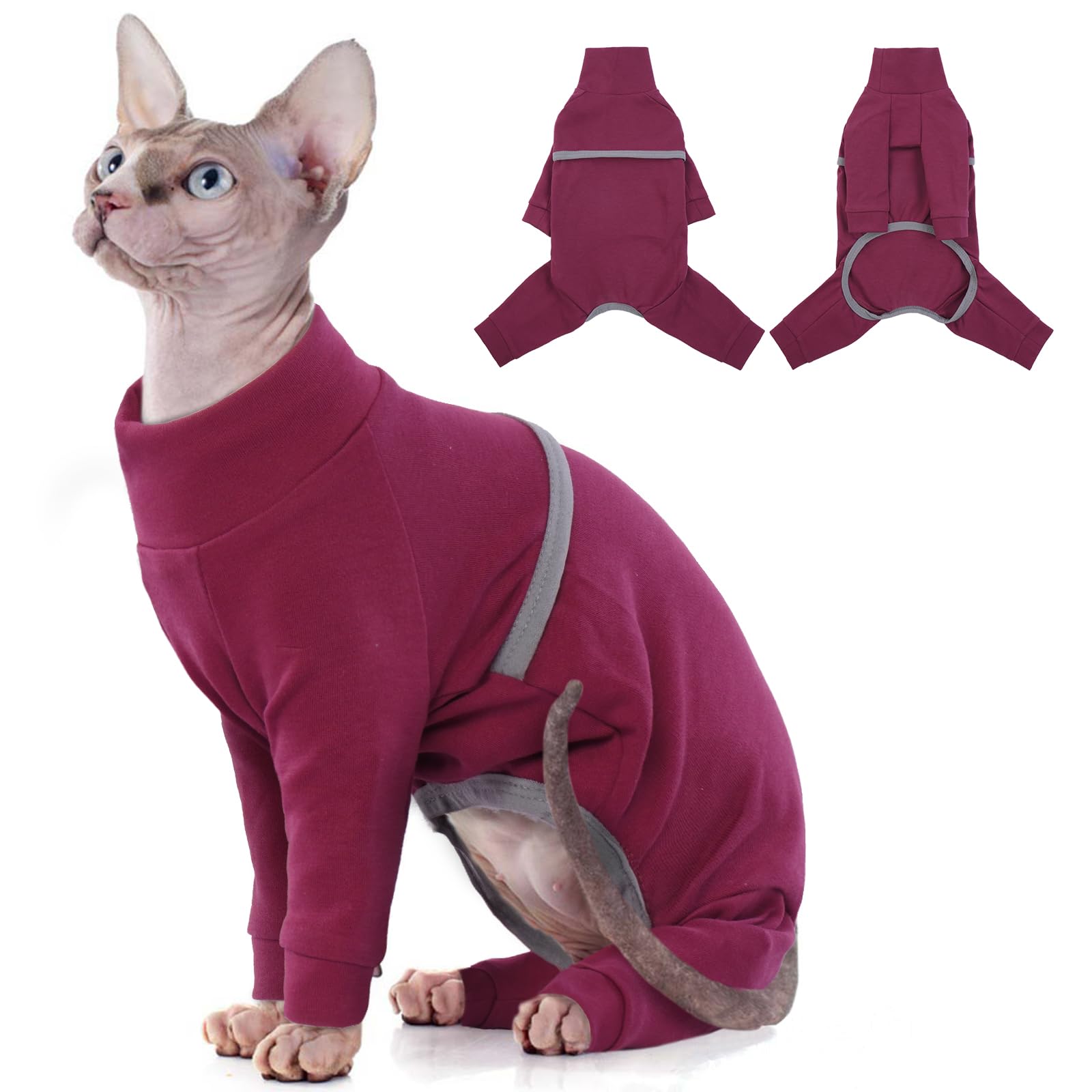 Hjyokuso Sphynx Cat Clothes - Breathable Soft Cat Jumpers & Sweaters for Sphynx, Cornish Rex, Devon Rex, Peterbald