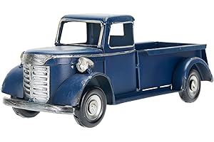 SOFFEE DESIGN 10in Collectible-Vehicles Classic Truck, Pick-up Model Iron Decorations, Collectible Figurine Desktop Car Wine Holder for Home Decor, Dark Blue
