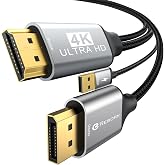 Reborn Active HDMI to DisplayPort Cable (4K 60Hz,1080p@120Hz) 6FT | Uni-Directional HDMI Source to DP Monitor Adapter Display Port Cord Compatible with PC,Laptop,AMD,NVIDIA,PS5,Xbox