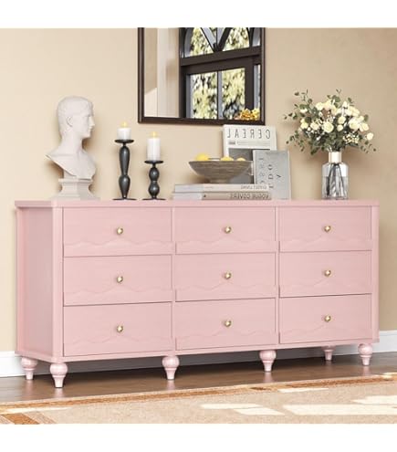 Amazon.com: Evolur Aurora 54x20.3x34 Inch Dresser with Changing Tray, Dusty Rose : Home & Kitchen Amazon.com: Evolur Aurora 54x20.3x34 Inch Dresser with Changing Tray, Dusty Rose : Home & Kitchen