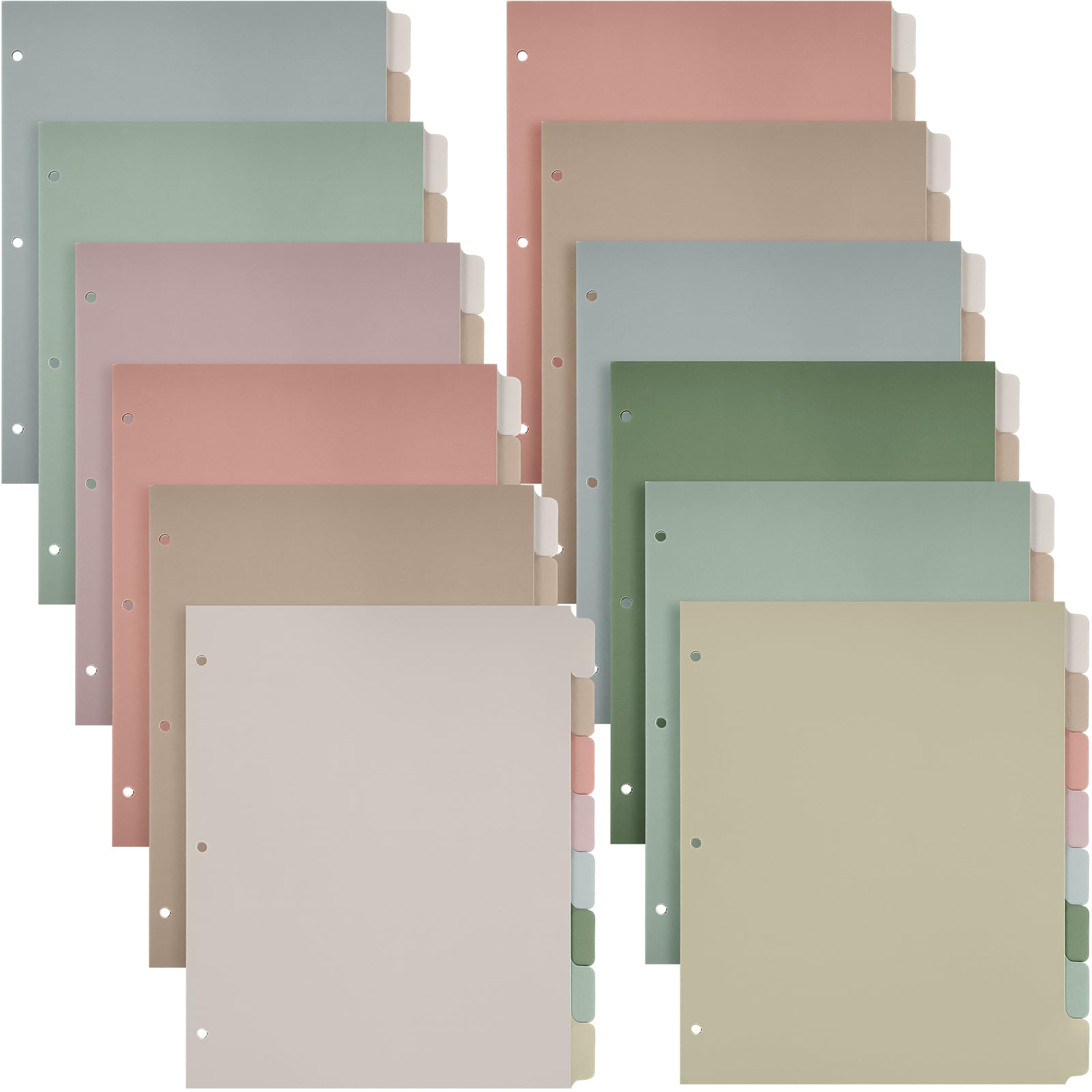 Photo 1 of Honoson 12 Sets 8 Tab Dividers for 3 Ring Binders Plastic File 8.5 x 11 Inch Paper Multicolor Page Binder Index Dividers for School Office(Dark Color)