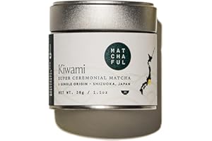 Matchaful Kiwami Single Origin Ceremonial Matcha - Matcha Green Tea Powder from the hills of Shizuoka, Japan - Balanced with Notes of Floral, Honey, and Cream - 30g Tin