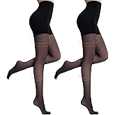 Yilanmy Compression Pantyhose for Women 10-15mmHg Support Hose Compression Tights 30D Sheer Stockings 2 Pairs