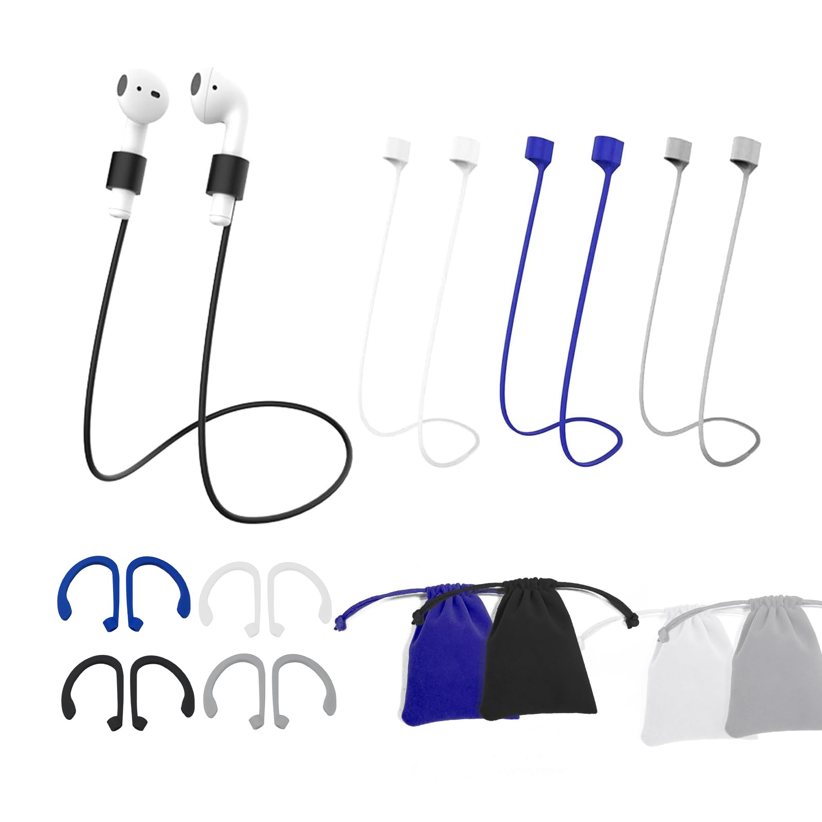 EULAPGOE Magnetic Strap Wireless Earphone Anti-Lost Lanyard Straps Sport Running Silicone Anti Lost Strap Sport Earbud Lanyard Strap Magnetic Anti-Lost Straps