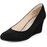 Ankis Closed Toe Wedges for Women, Black Nude Gold Silver Wedges Heels for Women Comfortable Medium Heel Wedges Work Pumps Shoes for Dressy Spring Fall - 2.5Inch