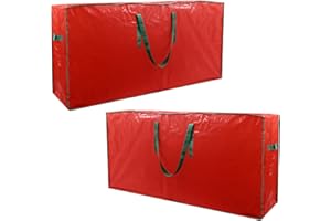 WLFLASH TREE STORAGE BAG 2-pack Christmas Tree Storage Bag Fits Up to 7.5 Ft Tall Disassembled Tree 45 X 15 X 20 INCH Holiday Tree Storages Waterproof Material Protects Dust Container Handles and Sleek Zipper