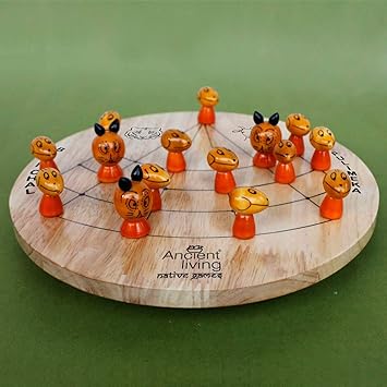 Ancient Living Puli Meka/Tigers and Lambs/Aadu Puli Aatam Board Game Crafted in Wood