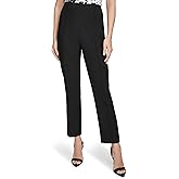 Halston Womens Slim Leg Woven High Waisted Pant