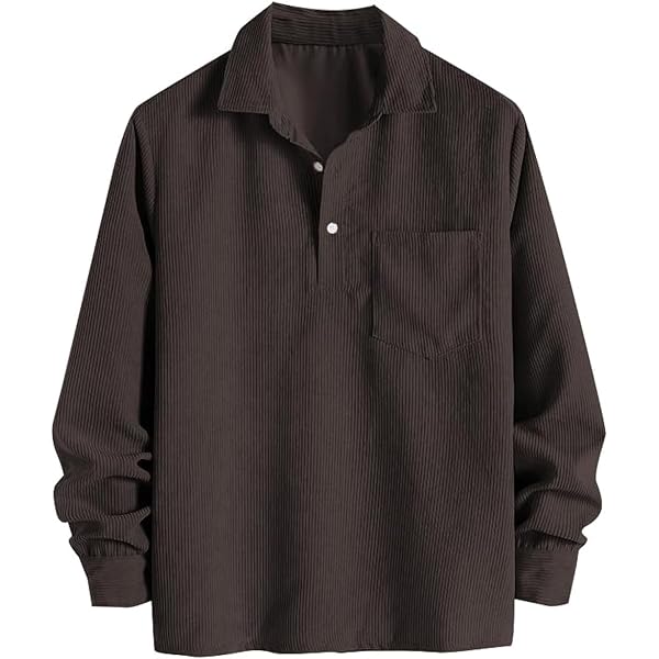 トップス A PUZZLING  BLEACH CORDUROY SHIRTS Men Spliced Corduroy Shirt Long Sleeve Jacket Autumn Button