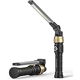 HOTLIGH Rechaegeable Work Light, 5000mAh Magnetic flashlight with 360° Rotate Foldable Design, 1200 Lumens Led Work Light, Mechanic Light for Car Repairing/Emergency, Mens Valentines Day Gifts for Him