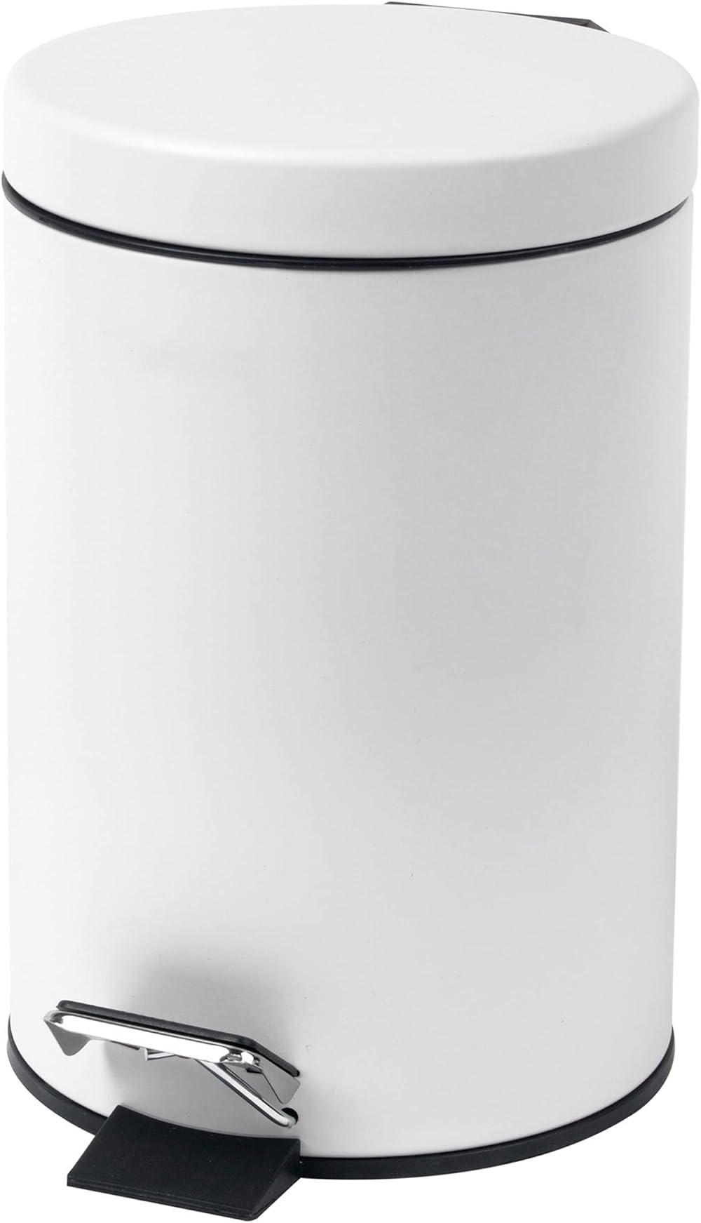 Beldray 3L Round Pedal Bin Stainless Steel Soft Close White 16.8x24cm