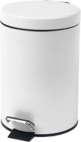 Beldray 3L Round Pedal Bin Stainless Steel Soft Close White 16.8x24cm