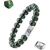 Kartini Studio Jade Bracelet, Dark Green Jade and Sterling Silver Bracelet, Quality Bead Jewelry for Man