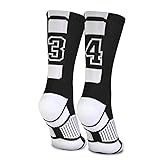 Athletic Half Cushioned Crew Socks Mid Calf Black