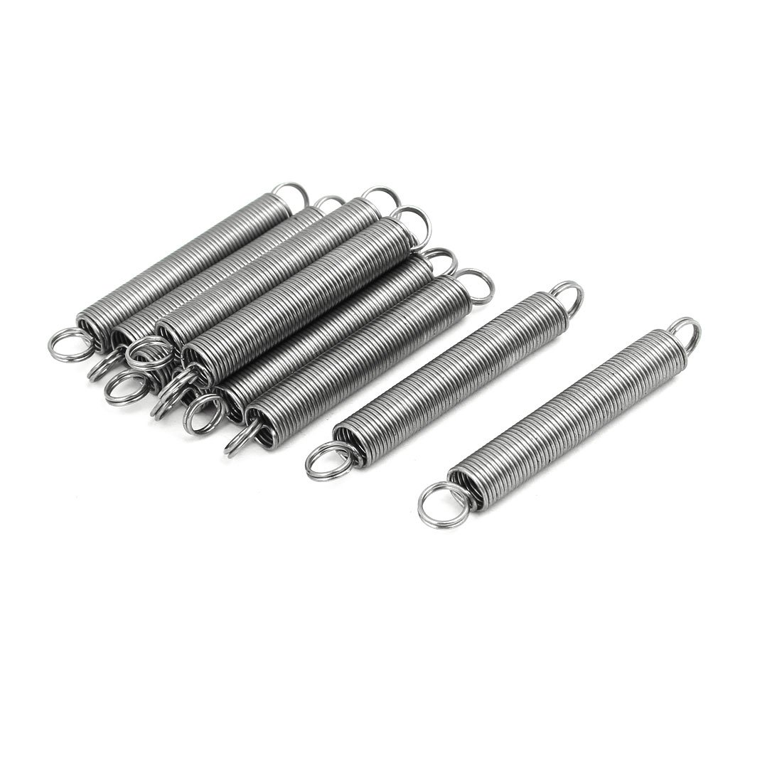 Sourcingmap 0.8mmx8mmx60mm 304 Stainless Steel Tension Springs Silver Tone 10pcs