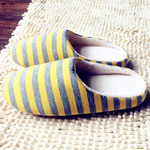 Norbi Unisex Home Indoor Washable Comfort Stripe Anti-Slip Slippers Shoes
