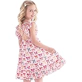 WELAKEN Girls Summer Dresses Flutter Sleeve Criss Cross Back A-Line Sundress