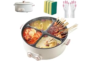 Four Grid Multifunctional Stew 4 Compartment Divider Cooker 6L Large Capacity One With 4 Flavors 4 Flavor Chinese Shabu Shabu