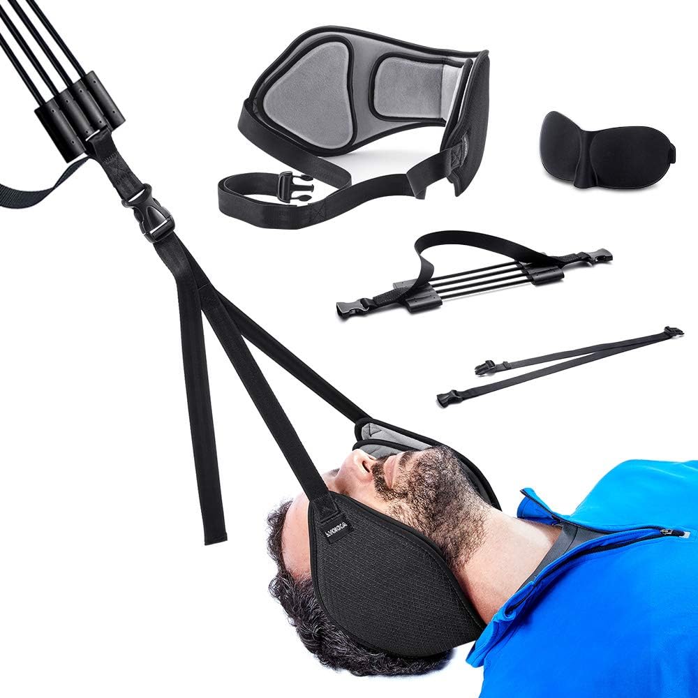 VOKKA Neck Traction Hammock for Neck Pain Relief, Head Hammock with Durable Elastic Safety Cords & Adjustable Straps, Cervical Traction Device/Stretcher for Muscle Relaxation & Physical Therapy: Health & Personal Care
