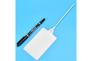 LeadSeals 100 Plastic Shipping Tags - Waterproof, Writable Labels for Security, Storage, Hanging - With Marker Pen (White)
