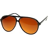 zeroUV Retro Large Plastic Aviator Sunglasses with Blue Light Driving Lens