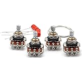 Bourns 500k Potentiometers for Guitar - Short Split Shaft (4x) w/Orange Drop .022uF/200v Guitar Capacitors (2x) + 14" Buss Wire