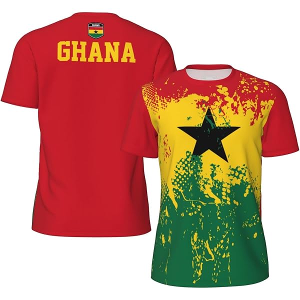 T-shirt Homme Gildan Drapeau Ghana Déchiré Effet - Neuf Sur Commande Coton
