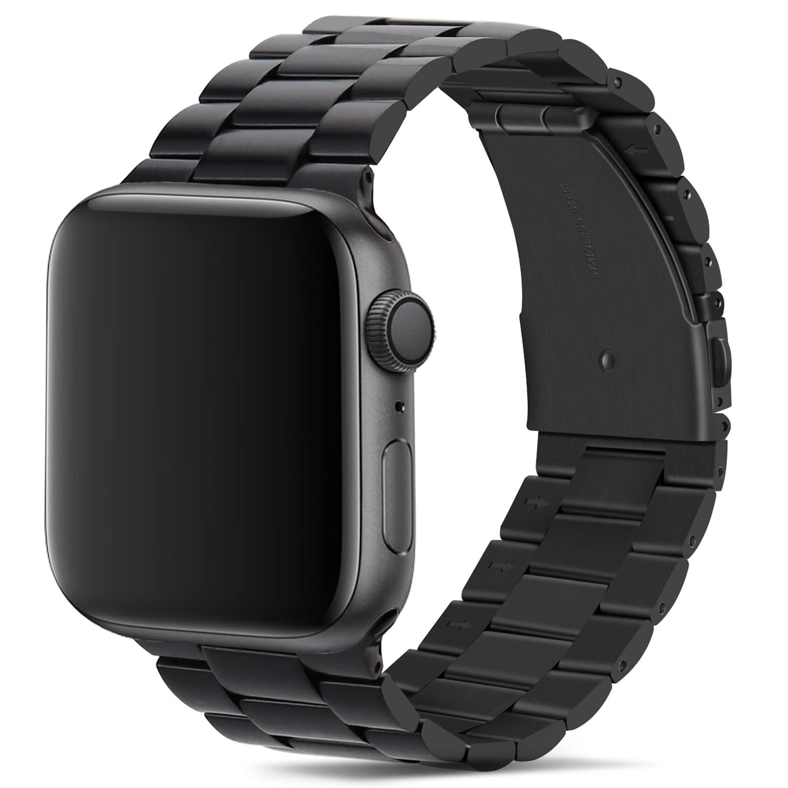 コンパチブル Apple Watch バンド 49mm 46mm 45mm 44mm 42mm プレミアムステンレススチールメタル交換バンド Apple Watch Ultra (49mm) シリーズ10 (46mm) シリーズ 9 / 8 / 7 (45mm) SE シリーズ6 シリーズ5 / 4 (44mm) シリーズ3 / 2 / 1 (42mm) 用 (ブラック)商品画像