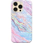VELVET CAVIAR for iPhone 14 Pro Max Case Marble - Girly Cute Protective Cover for Women - Compatible with MagSafe - 10ft Drop Tested - Holographic, Blue, Pink