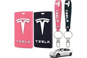 H3JANG Tesla Key Card Holder, Tesla Key Card Holder Model Y/3, Silicone Protector Cover with Key Chain for Tesla Accessories