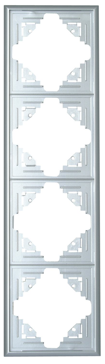 Kopp Malta 309420080 Cover Frame for 4 Sockets for Vertical and Horizontal Mounting – Silver