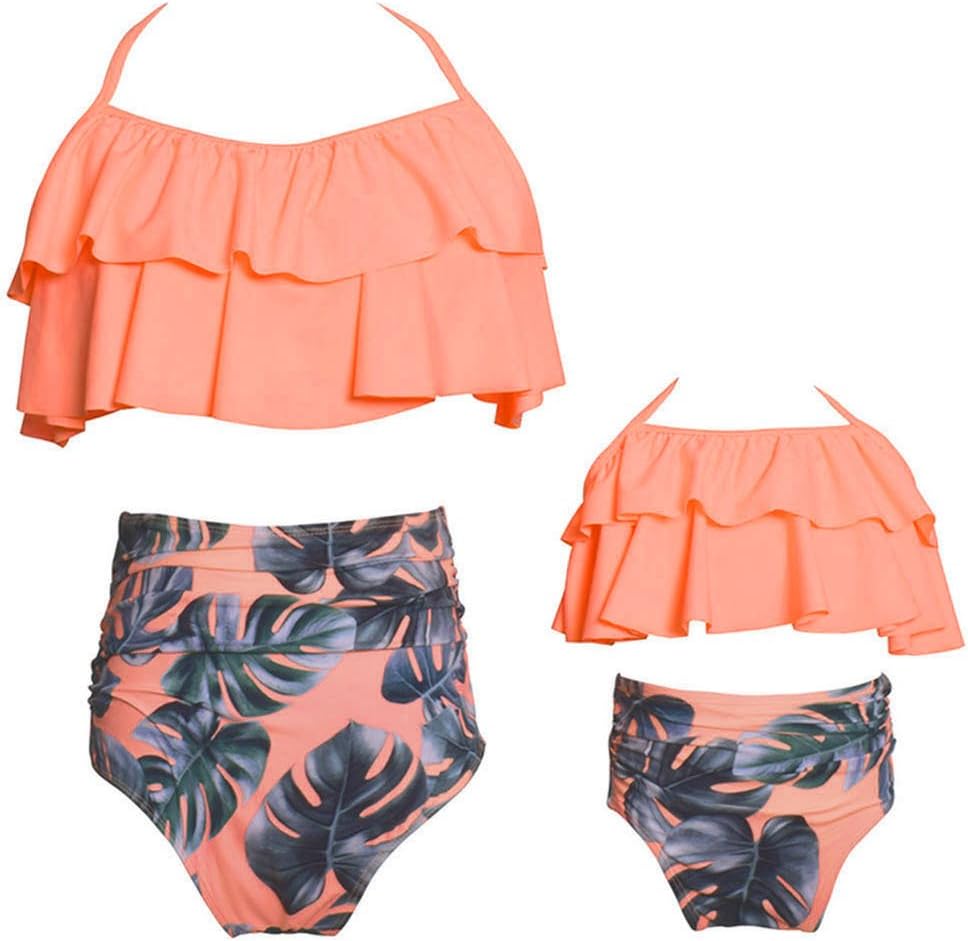WIWIQS Summer Cute Baby Girls Bikini Set Family Matching Swimwear Mommy and Me Swimsuit（Prime