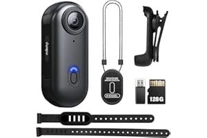 SHPTDJTIC 128G 4K Body Camera, Thumb Size Cam,Wearable Camera with 360°Rotatable Clip & Magnetic Clip,120 Minutes for Recording,Take for Lecture, Traveling,Pet Walking,Outdoors Activities (4k-B-128G)