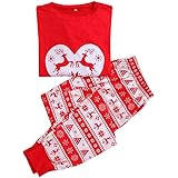 Domybestshop Family Matching Christmas Outfits Long Sleeve T-Shirt+Long Pants Christmas Pyjamas Family Cotton Sleepwear Set for Daddy Mommy and Me