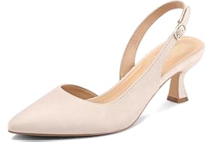 mysoft Women's Pumps Slingback Kitten Heels Pointed Toe Sexy Wedding Party Dress Pump Shoes