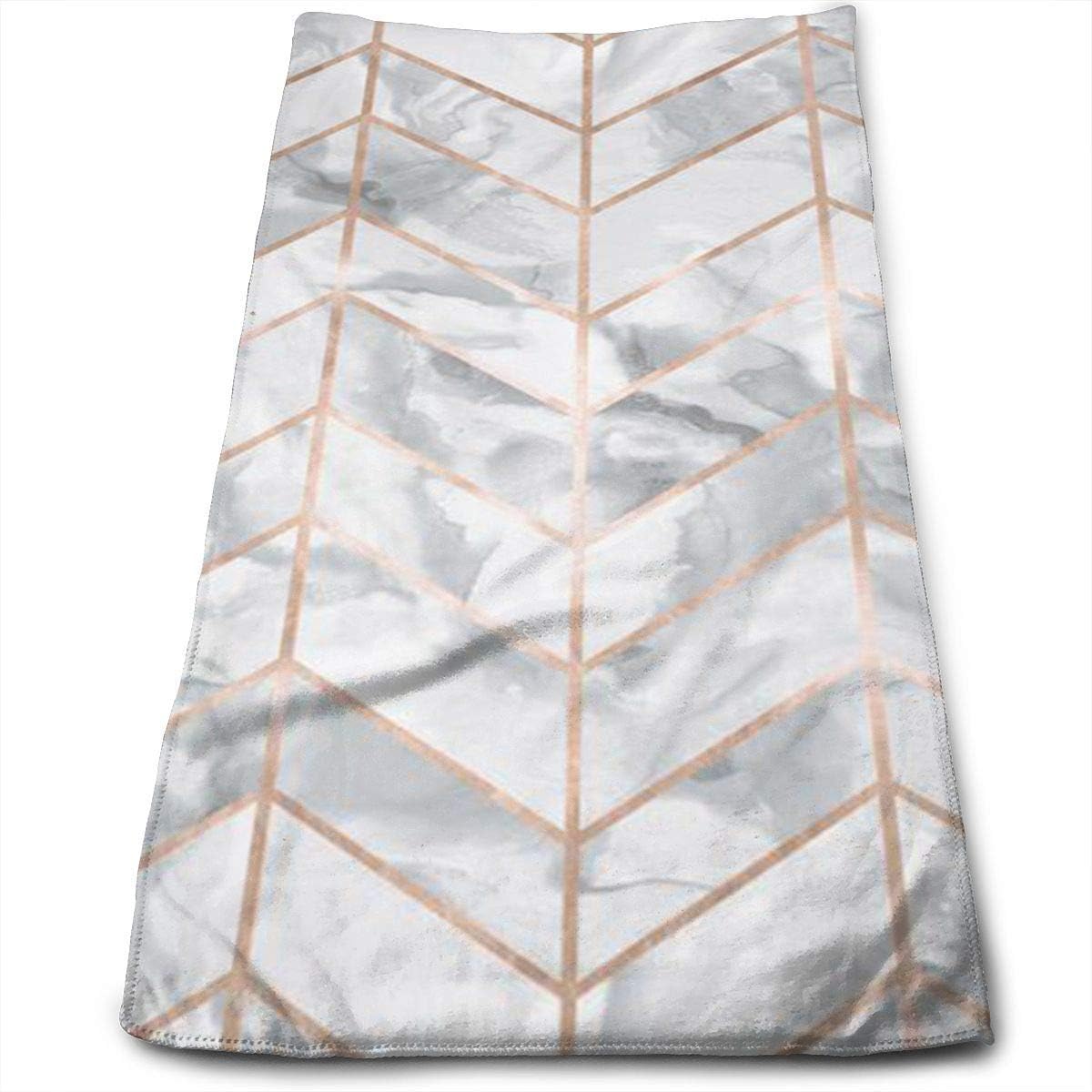 Marble Herringbone Rose Gold Gilt Design Kitchen Towels - Dish Cloth - Machine Washable Cotton Kitchen Dishcloths,Dish Towel & Tea Towels for Drying,Cleaning,Cooking,Baking (12 X 27.5 Inch)