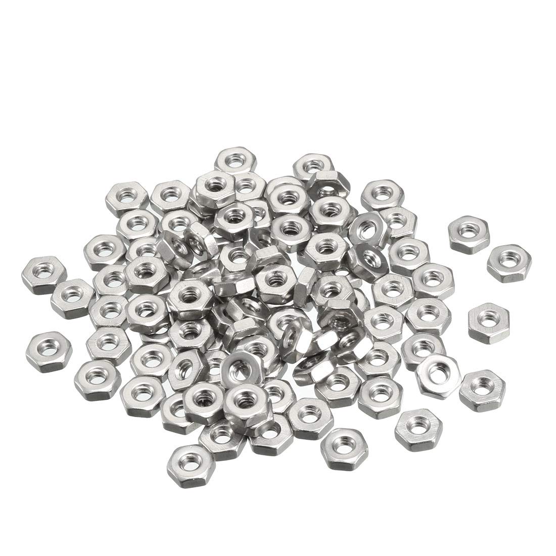 sourcing map Hex Nuts, 6#-32 Fine Thread Hexagon Nut, Stainless Steel 304, Pack of 100
