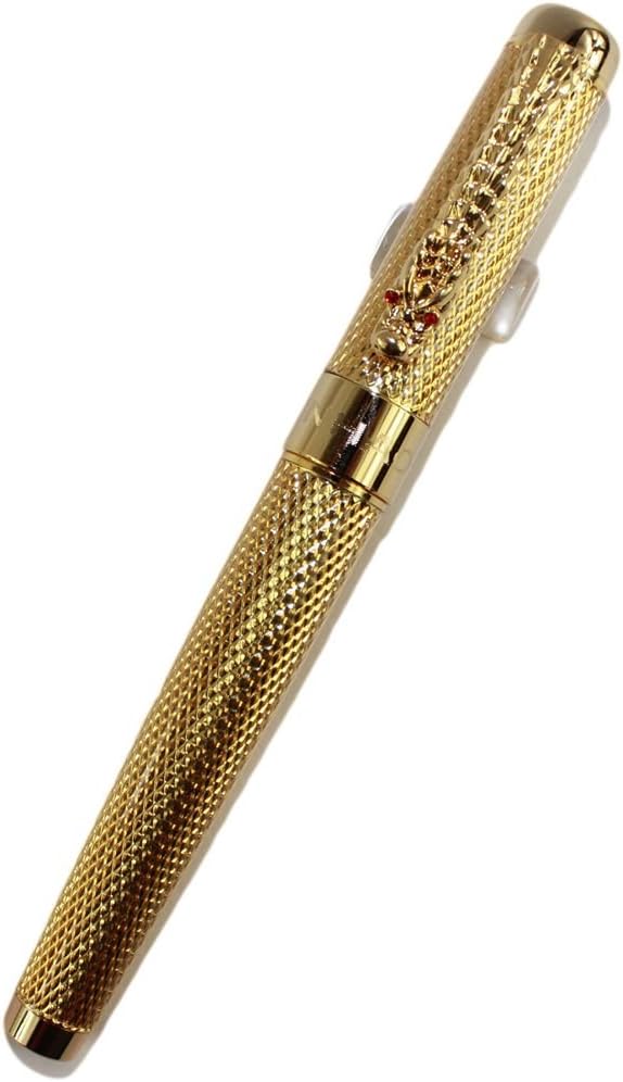 Gullor 1200 Golden Dragon Red Crystal Eyes Rollerball Pen - Image 3
