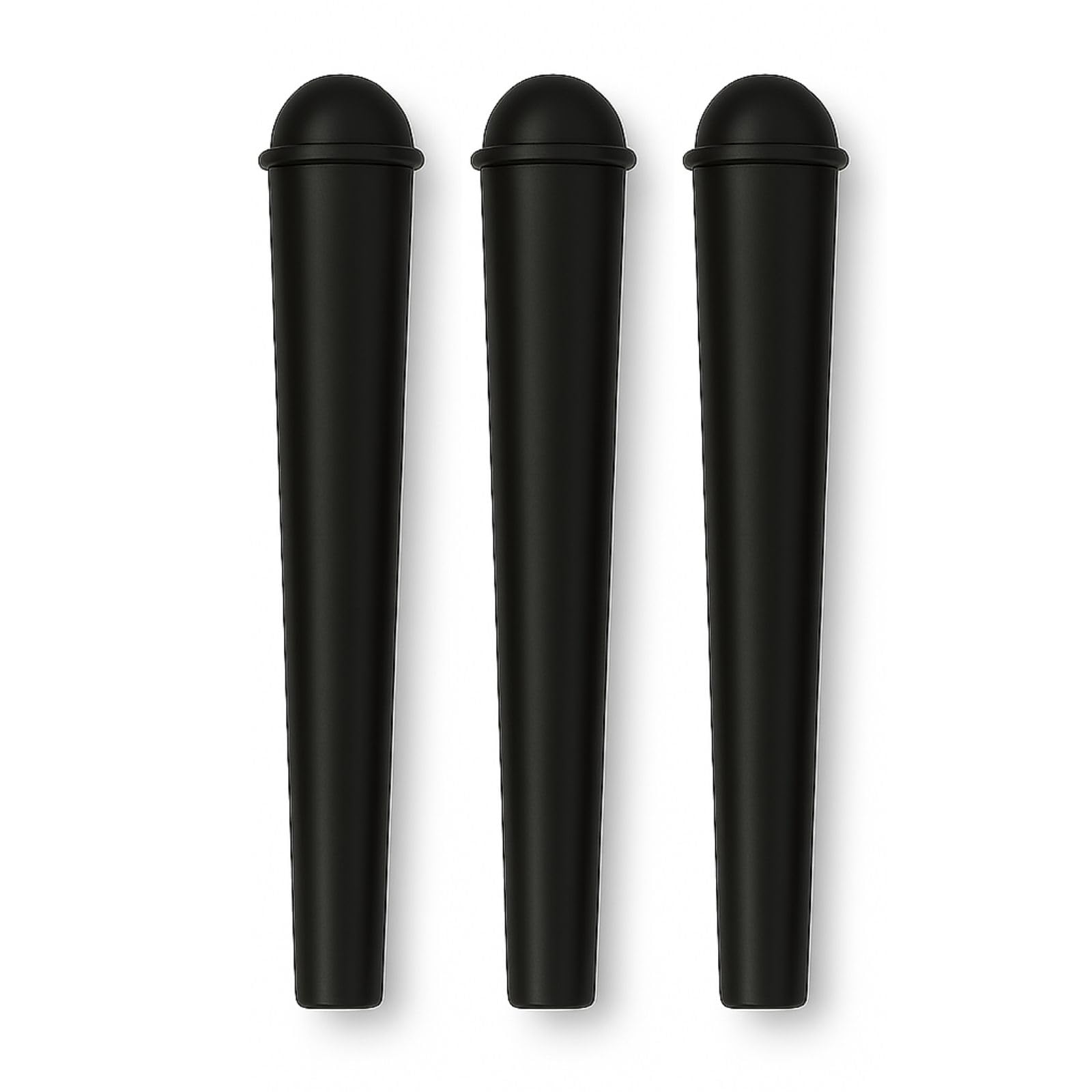Weedness Black Joint Case 3 Pieces 12 cm Waterproof for King Size Long Paper - Transport Storage Tube Holder Container Airtight Box Tube