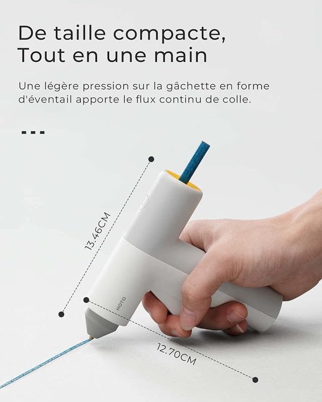 Pistolet à Colle Chaud Sans Fil, Style Minimaliste, Chauffage 30s