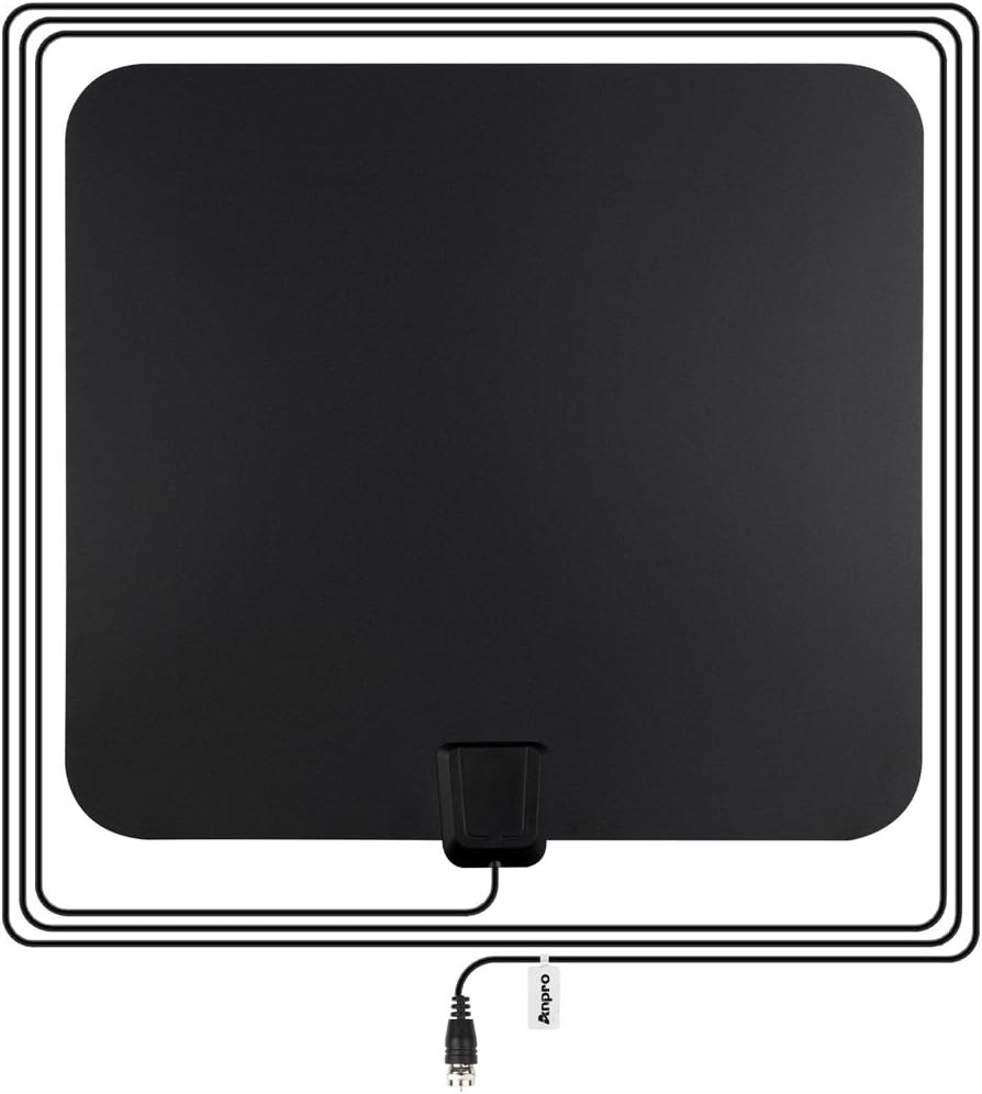 Anpro UltraThin Amplified HDTV Aerial TV Antenna, 50 Mile