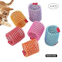 Worbee Cat Springs Toys, Colorful Coil Spring Action Cat Toy Stretchable Pet Play Toy for Cat Kitten (4Pcs, Random Color)