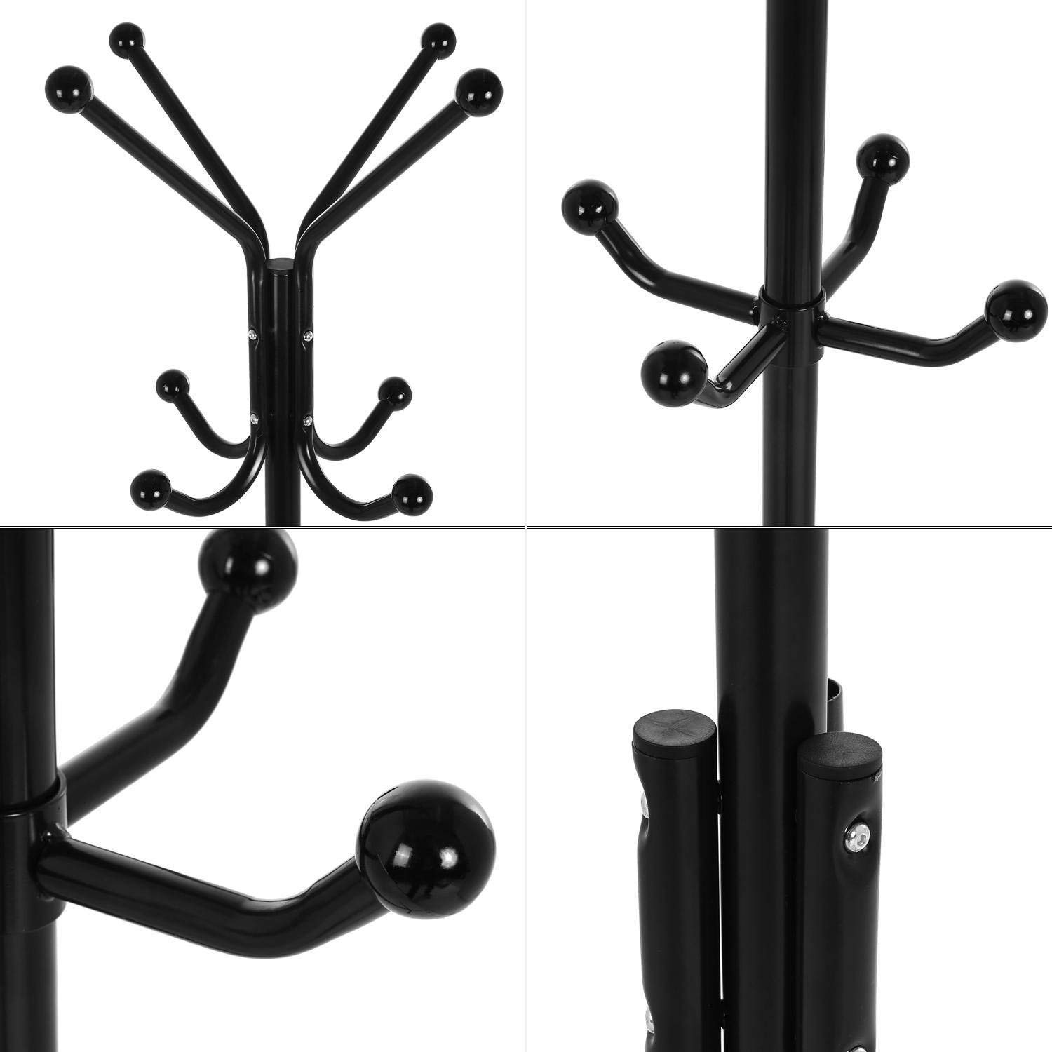 Ncient Metal Standing Entryway Coat Rack Coat Tree Hat Hanger for Jacket Umbrella Tree Stand with Tripod Base, 12 Hooks [US Stock]
