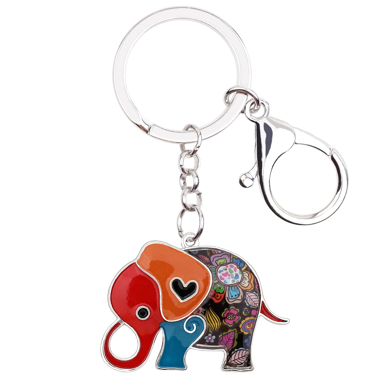 WEVENI Enamel Alloy Anime Elephant Keychains Key Ring Charm Jewelry For Women Girls Lady Bag Car Purse (Multicoloured) โ image 1
